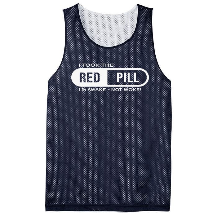 Quote I Took The Red Pill I'm Awake Not Woke Mesh Reversible Basketball Jersey Tank