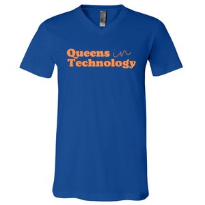 Queens In Technology Gift V-Neck T-Shirt