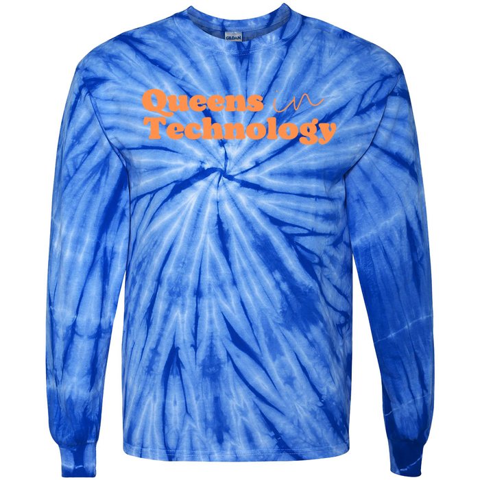 Queens In Technology Gift Tie-Dye Long Sleeve Shirt