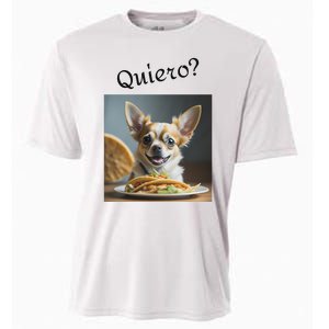 Quiero! I Want Taco! Funny Retro Chihuahua Cooling Performance Crew T-Shirt