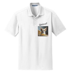 Quiero! I Want Taco! Funny Retro Chihuahua Dry Zone Grid Polo