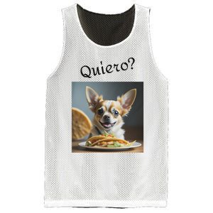 Quiero! I Want Taco! Funny Retro Chihuahua Mesh Reversible Basketball Jersey Tank