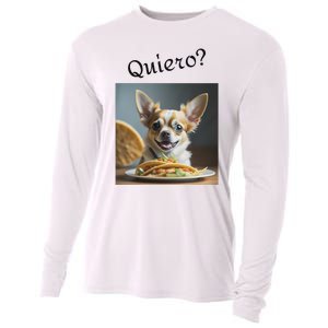 Quiero! I Want Taco! Funny Retro Chihuahua Cooling Performance Long Sleeve Crew