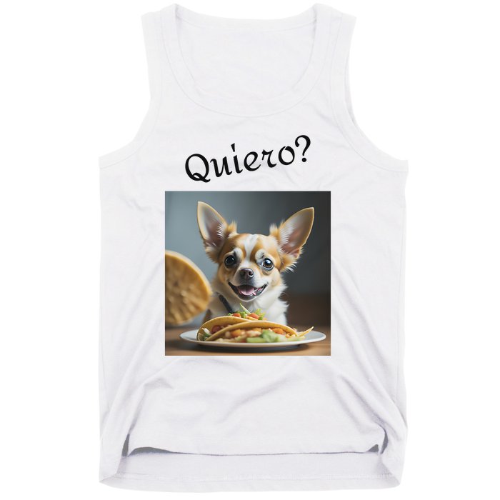 Quiero! I Want Taco! Funny Retro Chihuahua Tank Top