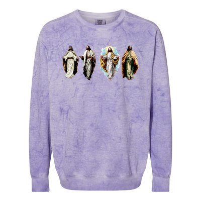 Quad Jesus Art Colorblast Crewneck Sweatshirt