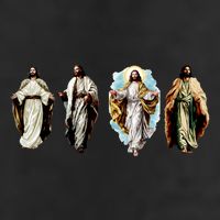 Quad Jesus Art 7 Panel Mesh Trucker Snapback Hat