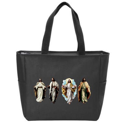 Quad Jesus Art Zip Tote Bag