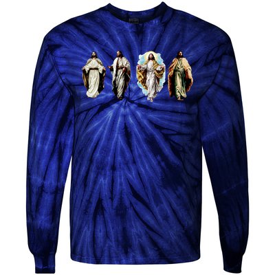 Quad Jesus Art Tie-Dye Long Sleeve Shirt