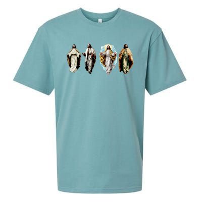 Quad Jesus Art Sueded Cloud Jersey T-Shirt