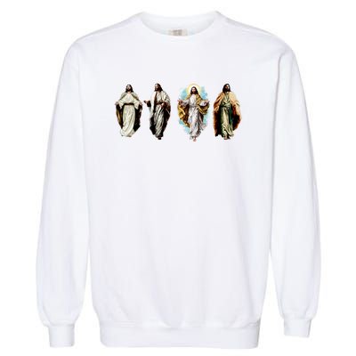 Quad Jesus Art Garment-Dyed Sweatshirt