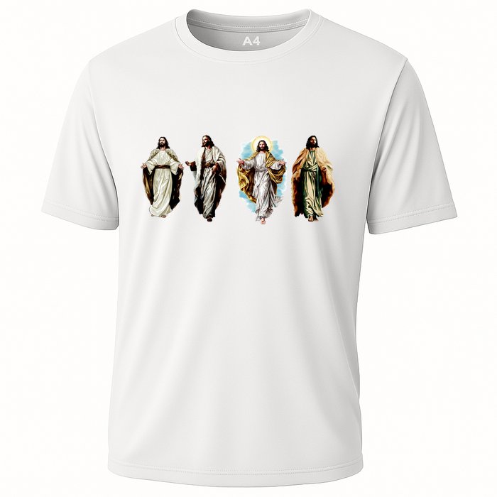 Quad Jesus Art Cooling Performance Crew T-Shirt