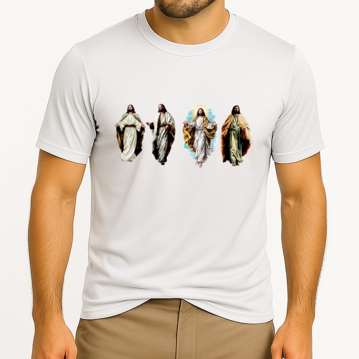 Quad Jesus Art Cooling Performance Crew T-Shirt