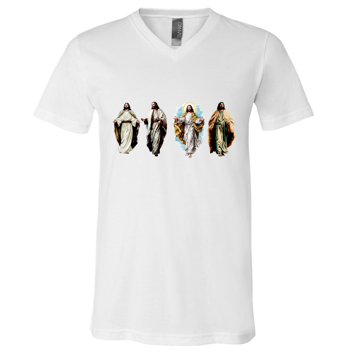 Quad Jesus Art V-Neck T-Shirt