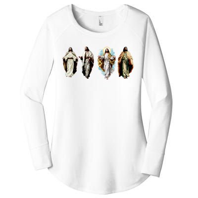 Quad Jesus Art Women's Perfect Tri Tunic Long Sleeve Shirt