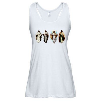 Quad Jesus Art Ladies Essential Flowy Tank