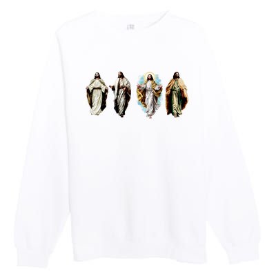 Quad Jesus Art Premium Crewneck Sweatshirt