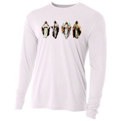 Quad Jesus Art Cooling Performance Long Sleeve Crew