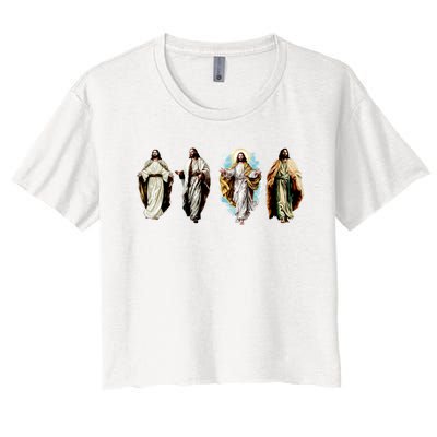 Quad Jesus Art Women's Crop Top Tee