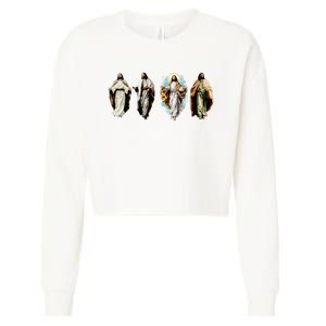 Quad Jesus Art Cropped Pullover Crew