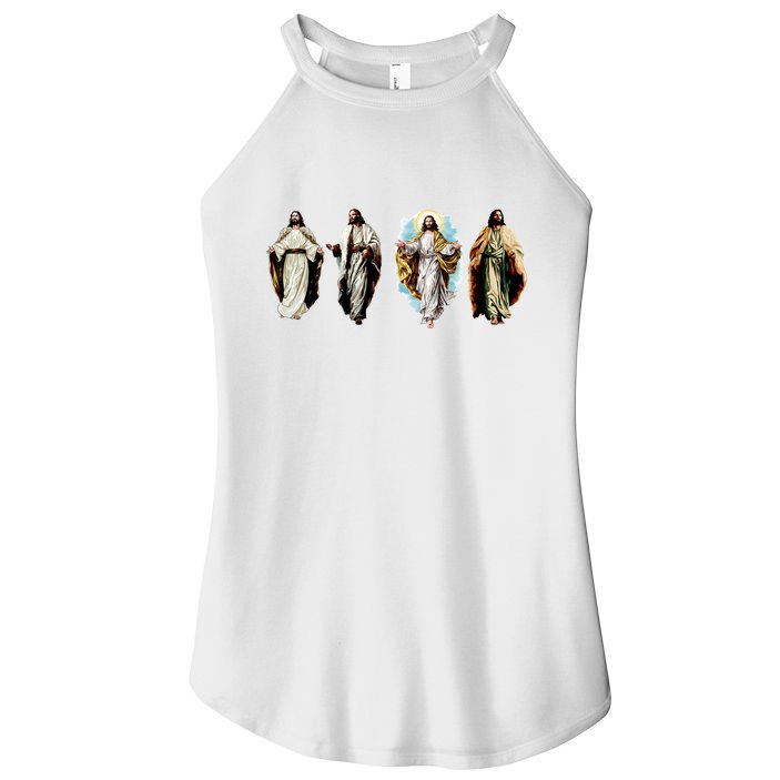 Quad Jesus Art Women's Perfect Tri Rocker Tank