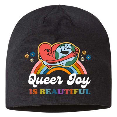 Queer Joy Is Beautiful Rainbow Pride Month Lesbian Bisexual Gay Sustainable Beanie