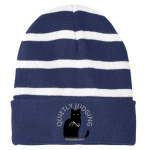 QUIETLY JUDGING LIMITED EDITION Striped Beanie with Solid Band