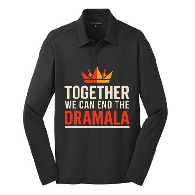 Quote Kamala Harris 24 Together We Can End The Dramala Silk Touch Performance Long Sleeve Polo