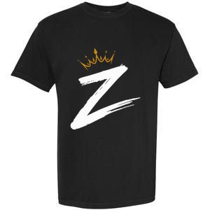 Queen King Letter Z Favorite Letter With Crown Alphabet Garment-Dyed Heavyweight T-Shirt