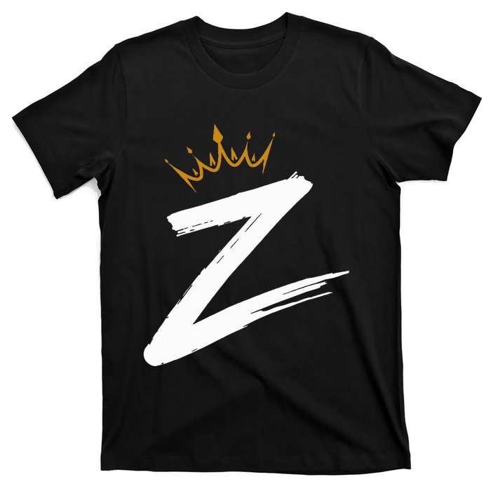 Queen King Letter Z Favorite Letter With Crown Alphabet T-Shirt