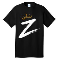 Queen King Letter Z Favorite Letter With Crown Alphabet Tall T-Shirt