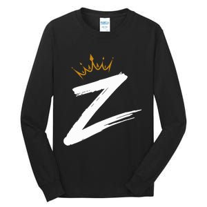 Queen King Letter Z Favorite Letter With Crown Alphabet Tall Long Sleeve T-Shirt