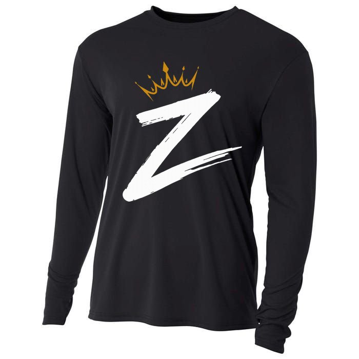 Queen King Letter Z Favorite Letter With Crown Alphabet Cooling Performance Long Sleeve Crew