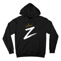 Queen King Letter Z Favorite Letter With Crown Alphabet Tall Hoodie