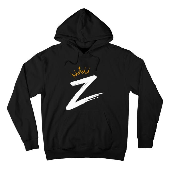 Queen King Letter Z Favorite Letter With Crown Alphabet Tall Hoodie