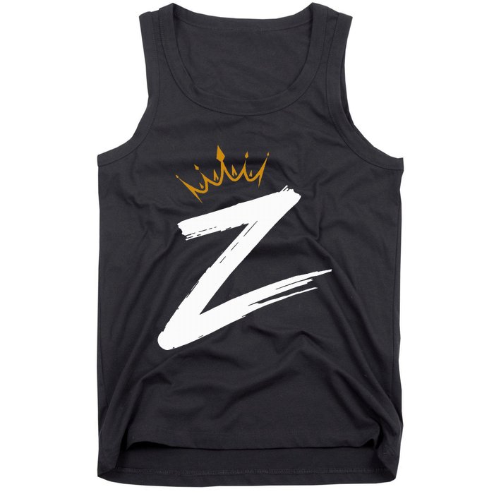 Queen King Letter Z Favorite Letter With Crown Alphabet Tank Top