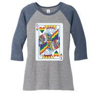 Queer King Queen Women's Tri-Blend 3/4-Sleeve Raglan Shirt