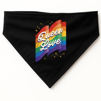 Queen Love LGBTQ Flag USA-Made Doggie Bandana