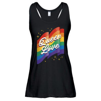 Queen Love LGBTQ Flag Ladies Essential Flowy Tank