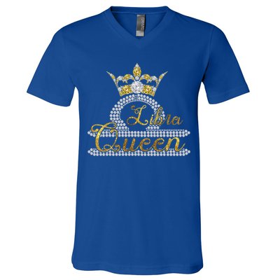 Queen Libra Zodiac Funny Gift V-Neck T-Shirt