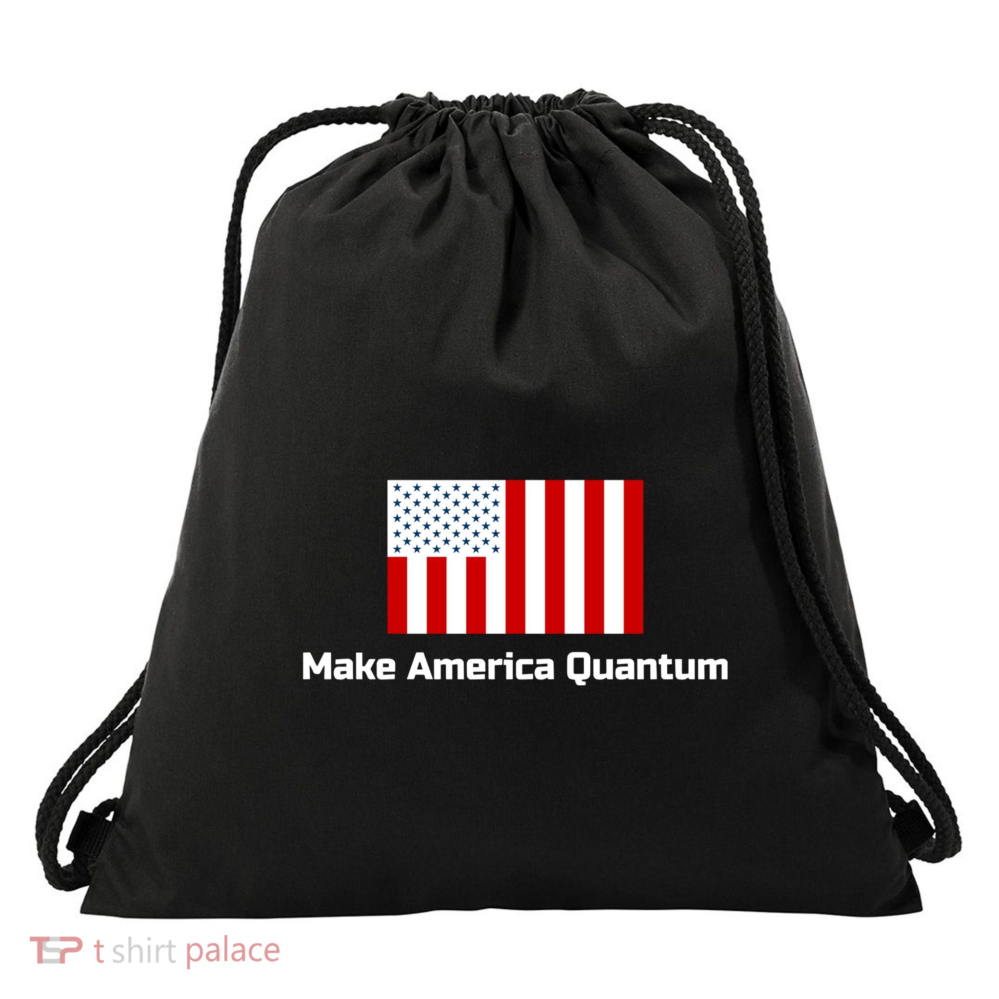 Quantumparty Make America Quantum Drawstring Bag