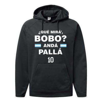 Que Mira´Bobo Argentina 10 Performance Fleece Hoodie