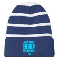 Que Mira´Bobo Argentina 10 Funny Meme Striped Beanie with Solid Band