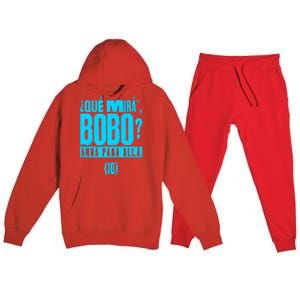 Que Mira´Bobo Argentina 10 Funny Meme Premium Hooded Sweatsuit Set