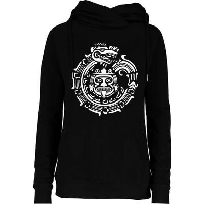 Quetzalcoatl Maya Aztec Ancient Symbol Womens Funnel Neck Pullover Hood