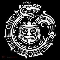Quetzalcoatl Maya Aztec Ancient Symbol Pom Pom 12in Knit Beanie