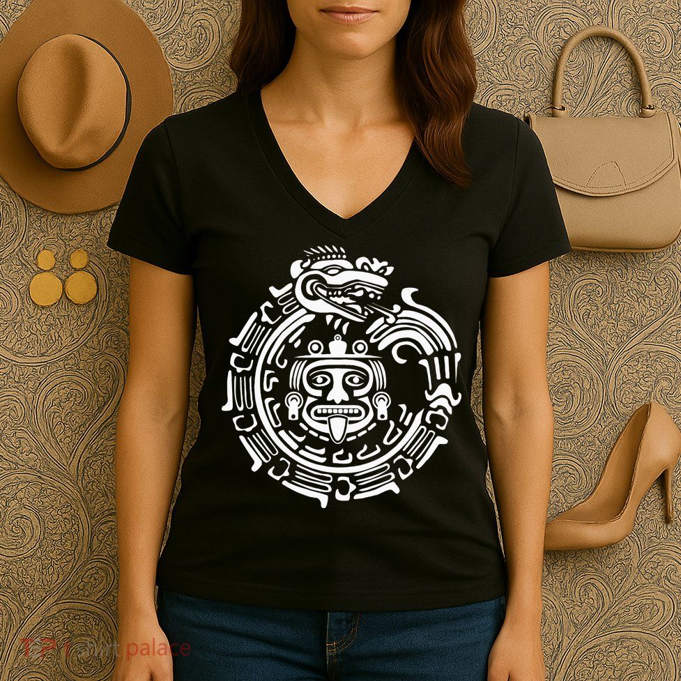 Quetzalcoatl Maya Aztec Ancient Symbol Women's V-Neck T-Shirt
