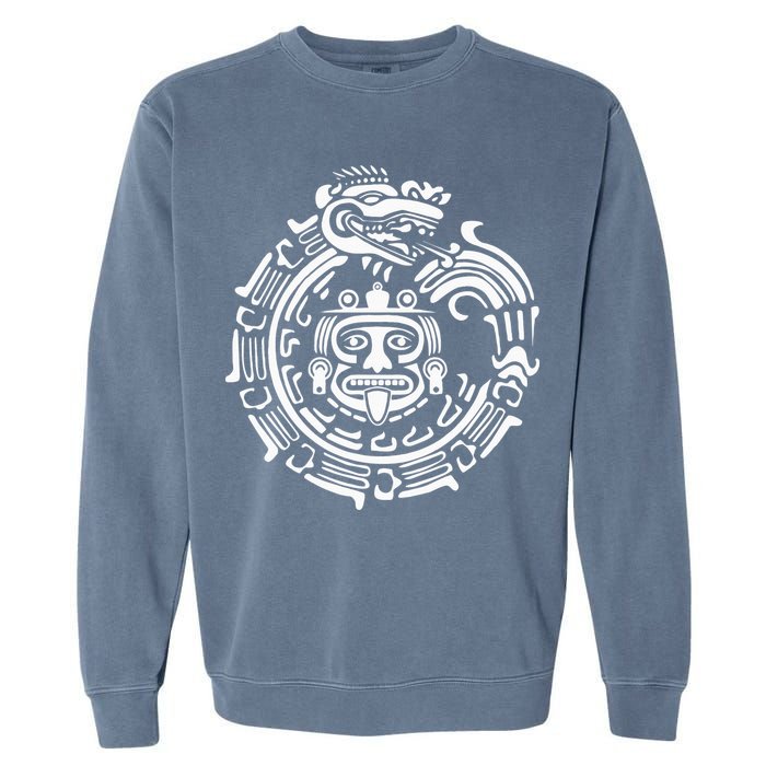 Quetzalcoatl Maya Aztec Ancient Symbol Garment-Dyed Sweatshirt