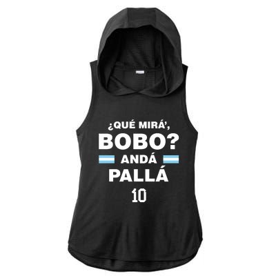 Que Mira´Bobo Argentina 10 Ladies PosiCharge Tri-Blend Wicking Draft Hoodie Tank