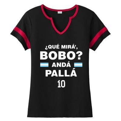 Que Mira´Bobo Argentina 10 Ladies Halftime Notch Neck Tee