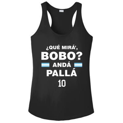 Que Mira´Bobo Argentina 10 Ladies PosiCharge Competitor Racerback Tank